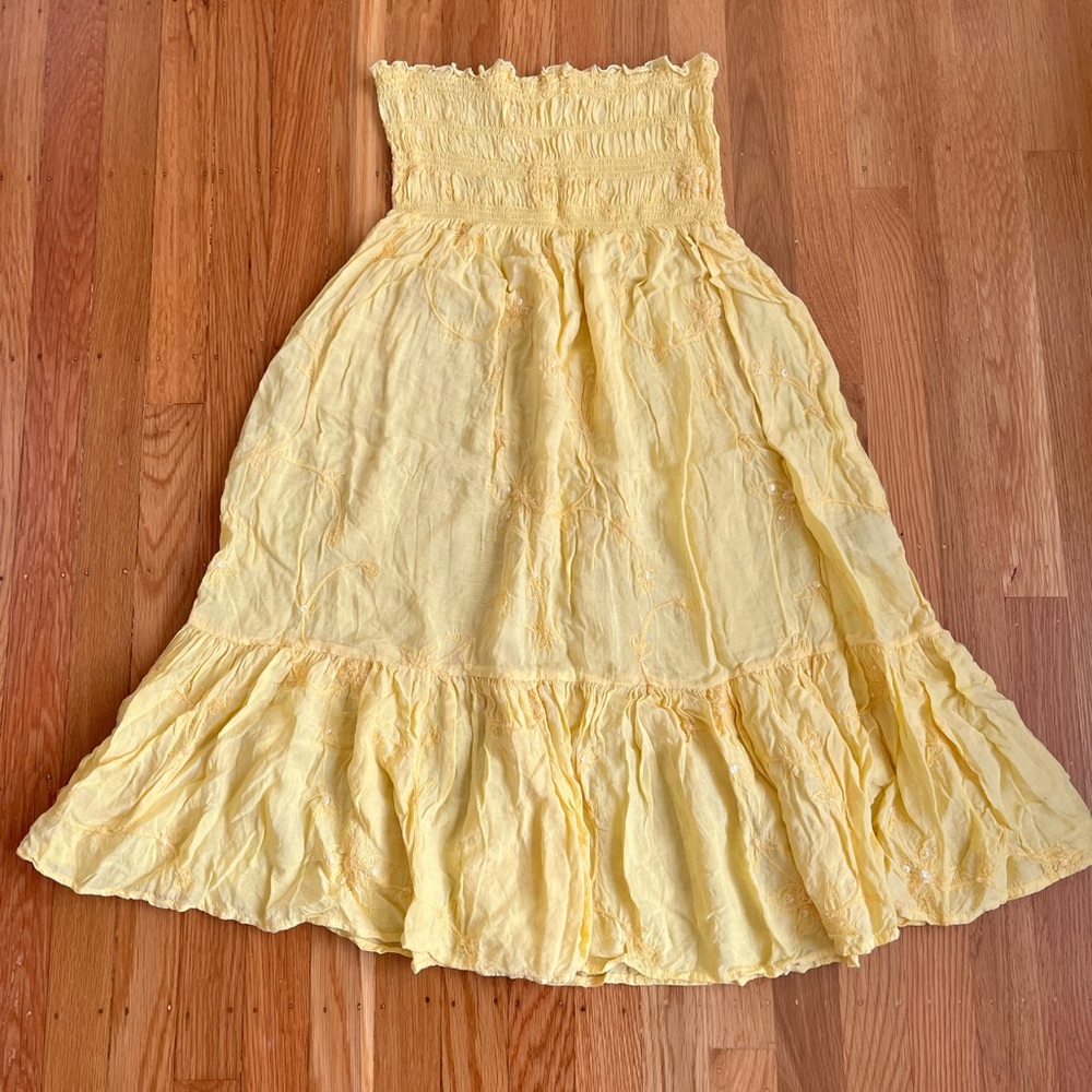 Calypso Christiane Celle Yellow Strapless Sequin Dress